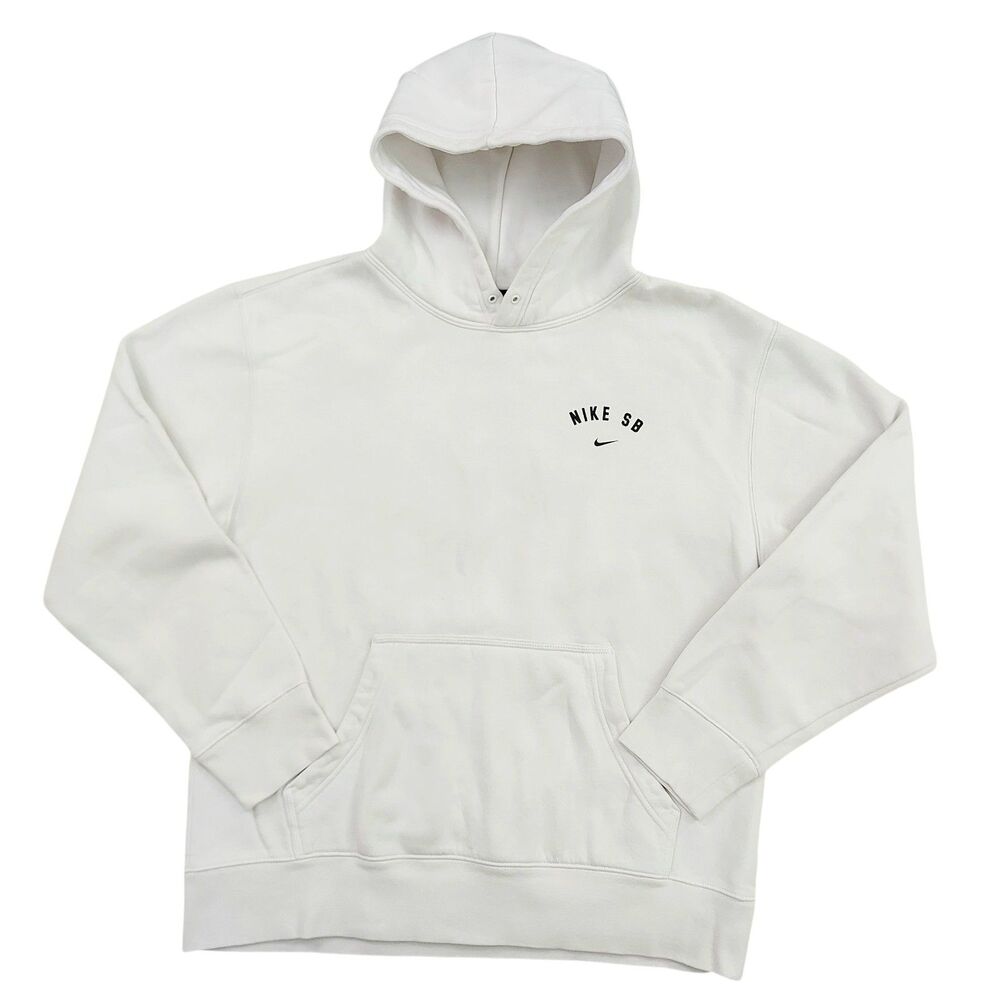 Nike SB Saber Cat Graphic Hoodie Mens Large White Pullover Skater Streetwear